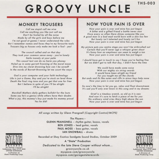 Groovy Uncle – Monkey Trousers / Now Your Pain Is Over (2010, Vinyl) -  Discogs